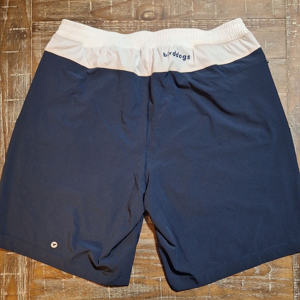Birddogs Lined Long Shorts Boom For Your Boomstick Men's XL Blue & White Logo